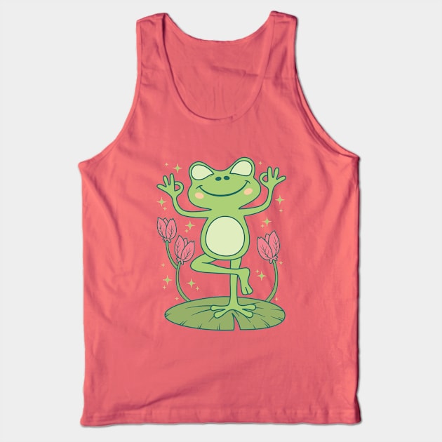 Yogi Frog Cottagecore Tank Top by JS Arts